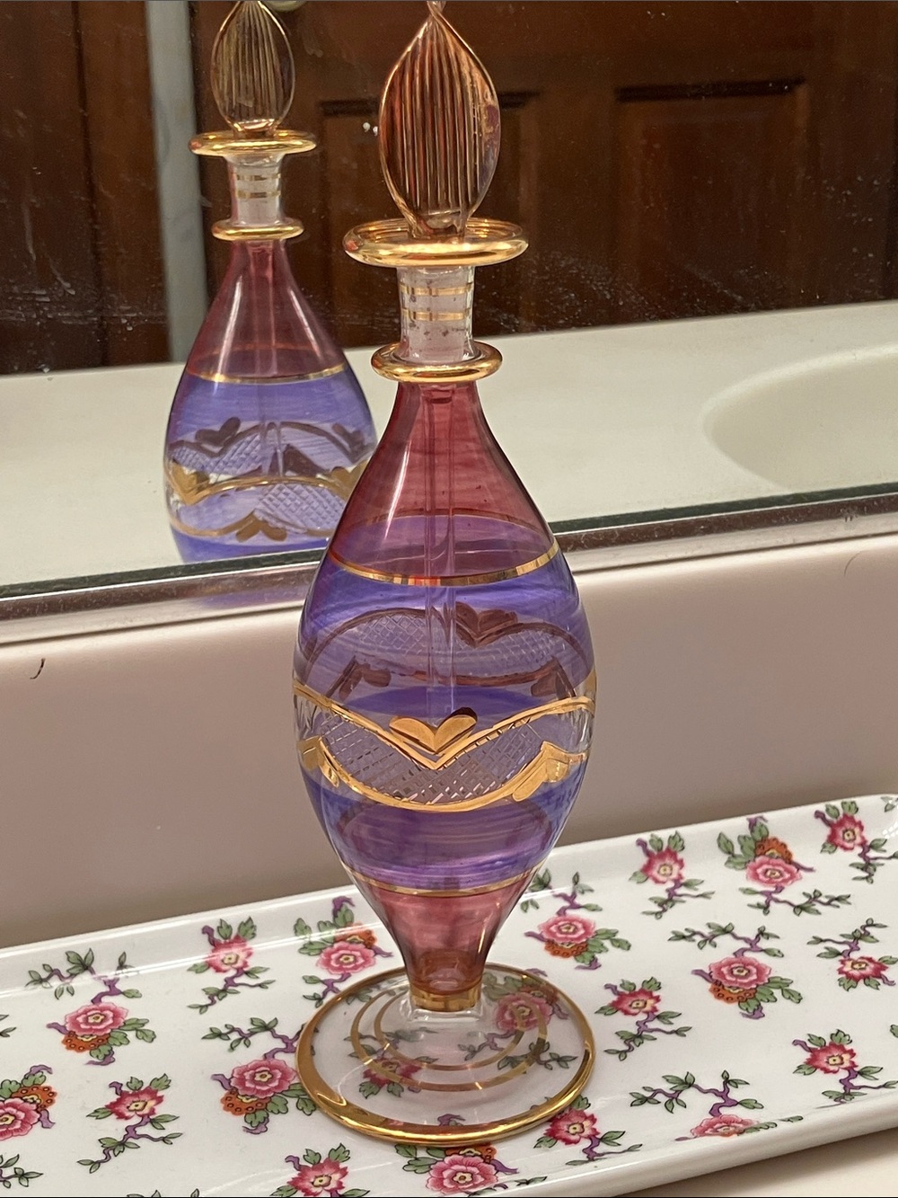 Egyptian Hand crafted glass perfume bottle. Perfect condition. - Picture 4 of 13